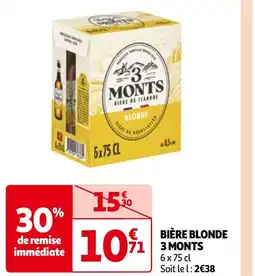 Auchan BIÈRE BLONDE 3 MONTS offre