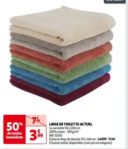 Auchan LINGE DE TOILETTE ACTUEL offre