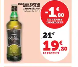 Hyper U BLENDED SCOTCH WHISKY CLAN CAMPBELL 40° offre