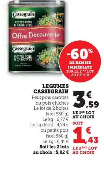 Hyper U LEGUMES CASSEGRAIN offre