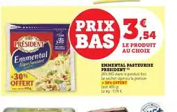 Hyper U EMMENTAL PASTEURISE PRESIDENT (1) offre