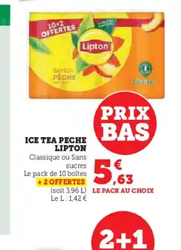 Hyper U ICE TEA PECHE LIPTON offre