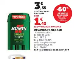 Hyper U DEODORANT MENNEN offre