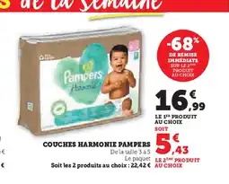 Hyper U COUCHES HARMONIE PAMPERS offre