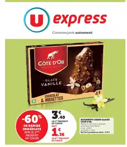 U Express BATON NETS CREME GLACEE COTE D'OR offre