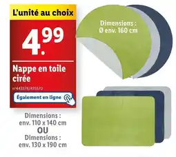 Lidl Nappe en toile cirée offre