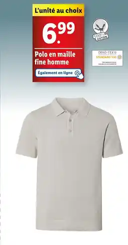 Lidl Polo en maille fine homme offre