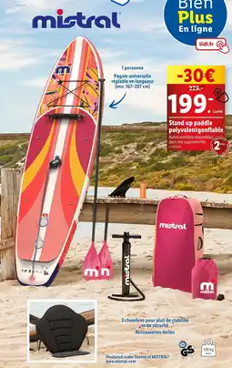 Lidl Stand up paddle polyvalent gonflable offre