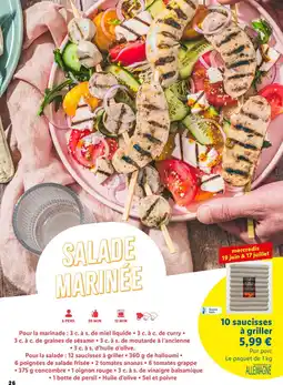 Lidl 10 saucisses à griller offre