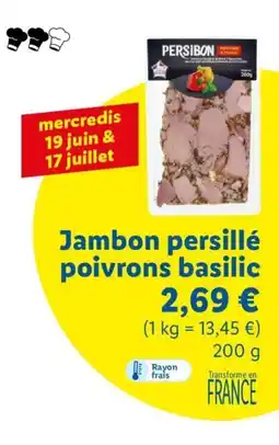 Lidl Jambon persillé poivrons basilic offre