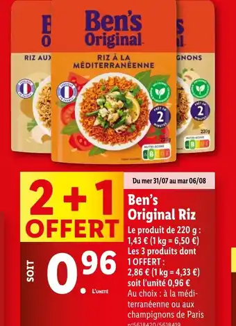 Lidl Ben's Original Riz offre