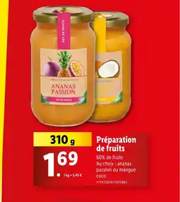 Lidl Préparation de fruits offre
