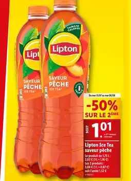 Lidl Lipton Ice Tea saveur pêche offre