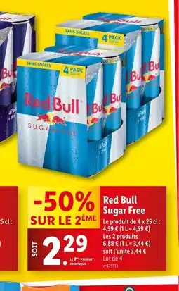 Lidl Red Bull Sugar Free offre
