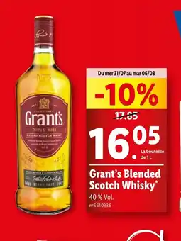 Lidl Grant's Blended Scotch Whisky offre