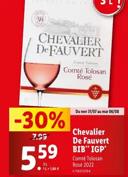 Lidl Chevalier De Fauvert BIB IGP offre