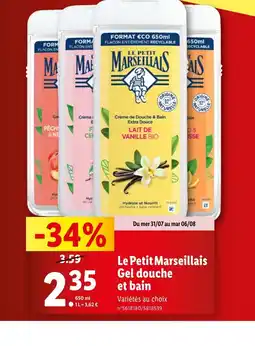 Lidl Le Petit Marseillais Gel douche offre