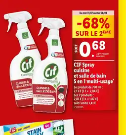 Lidl CIF Spray cuisine et salle de bain 5 en 1 multi-usage offre