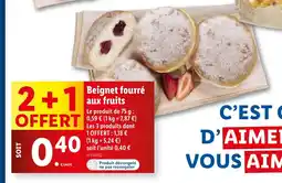 Lidl Beignet fourré aux fruits offre