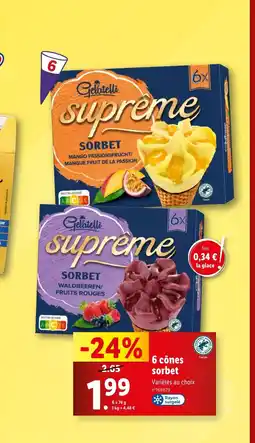 Lidl 6 cônes sorbet offre