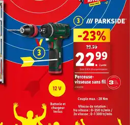 Lidl Perceuse- visseuse sans fil offre