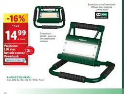 Lidl Projecteur LED avec batterie externe offre
