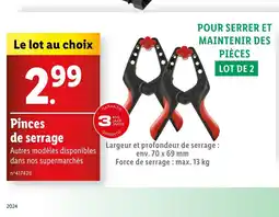 Lidl Pinces de serrage offre
