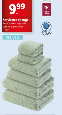 Lidl Serviettes éponge offre