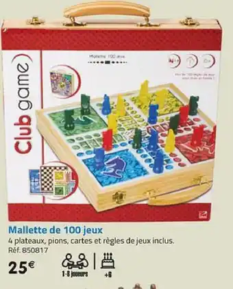 La Grande Récré Mallette de 100 jeux offre