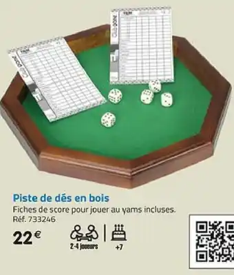 Piste de dés en bois