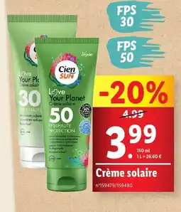 Lidl Crème solaire offre