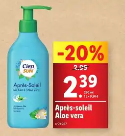 Lidl Après-soleil Aloe vera offre