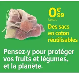 Carrefour Des sacs en coton réutilisables offre