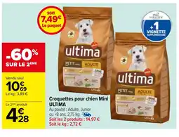 Carrefour Croquettes pour chien Mini ULTIMA offre