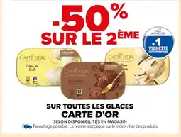 Carrefour SUR TOUTES LES GLACES CARTE D'OR offre