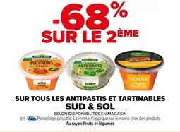 SUR TOUS LES ANTIPASTIS ET TARTINABLES SUD & SOL