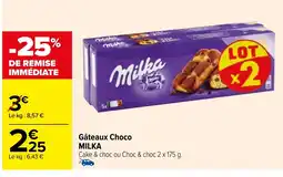 Carrefour Gâteaux Choco MILKA offre