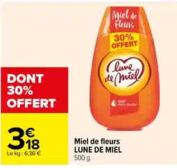 Carrefour Miel de fleurs LUNE DE MIEL 500 g. offre