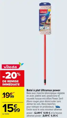 Carrefour Balai à plat Ultramax power offre