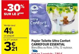 Carrefour Papier Toilette Ultra Confort CARREFOUR ESSENTIAL offre