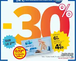 Carrefour Couches ultra dry CARREFOUR BABY offre