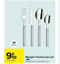Ménagère 24 pièces gris clair