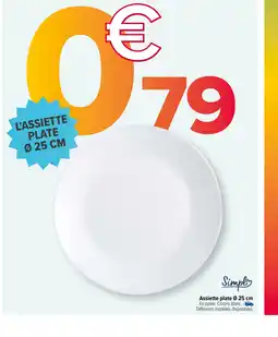 Carrefour Assiette plate Ø 25 cm offre