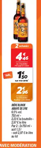 Netto BIERE BLONDE ABBAYE DE LYRE offre