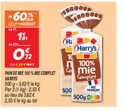 Netto PAIN DE MIE 100% MIE COMPLET offre
