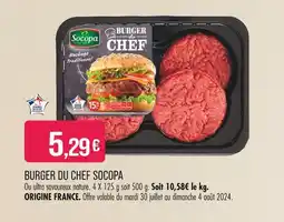 Match SOCOPA BURGER DU CHEF offre