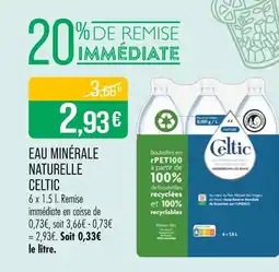 Match Celtic EAU MINÉRALE NATURELLE offre