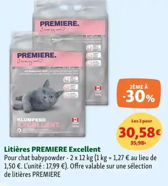 Maxi Zoo PREMIERE Litières Excellent offre