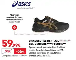 Sport 2000 asics CHAUSSURES DE TRAIL GEL-VENTURE 9 WP FEMME offre