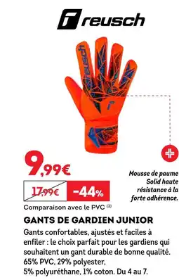 Sport 2000 reusch GANTS DE GARDIEN JUNIOR offre